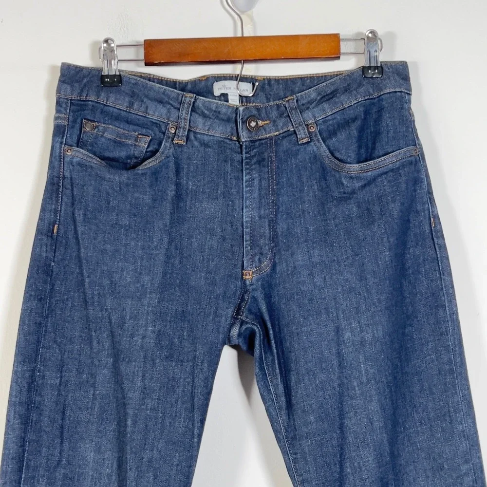 Peter Millar Crown Straight Leg Jeans Mens Sz 32x30 Blue Stretch Denim Dark Wash